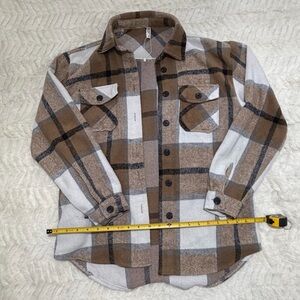Plaid Shirt in Brown and White